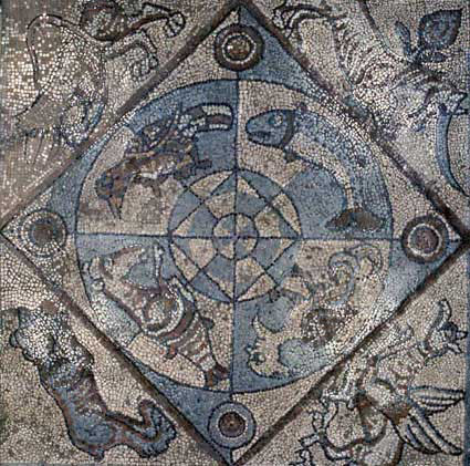 Un dettaglio del mosaico della Cattedrale di Aosta (foto F. Semeria e T. De Tommaso, 1977).
