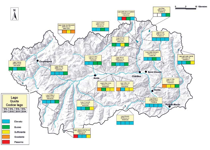 Stato ambientale dei laghi nel corso del monitoraggio dell'ultimo quadriennio.