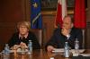 Presidente della Regione Augusto Rolandin con il Commissario Europeo Danita Hubner