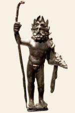 Statuette en bronze représentant Jupiter avec son sceptre et la foudre, insula 45, avenue du Conseil des Commis, IIe siècle après J.-C.