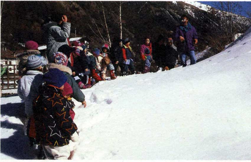 Studio delle impronte nella neve a Cogne.