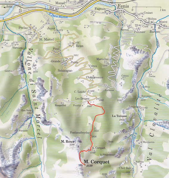 La cartina che illustra il percorso