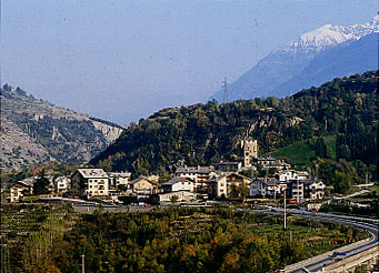 Veduta panoramica del Comune di Arvier.