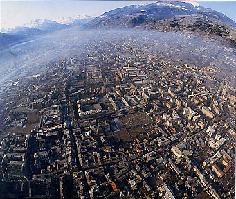 Aosta vista dall'alto.