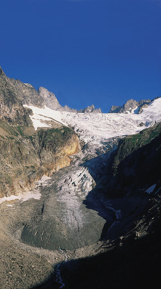 Il Ghiacciaio di Pré de Bar dal rifugio Elena.