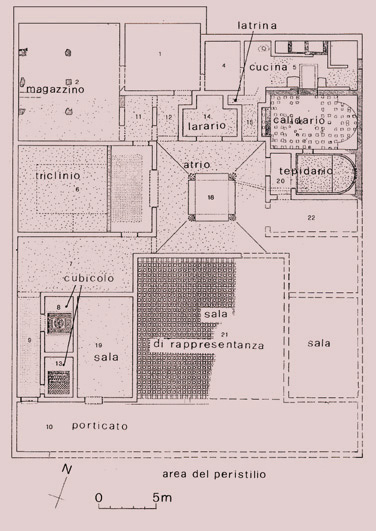 Aosta, Regione Consolata. Planimetria della villa suburbana.