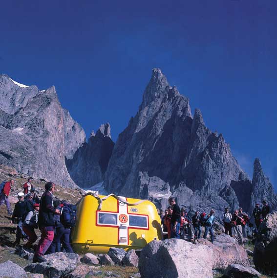 Le bivouac mobile du Secours Alpin Valdôtain.