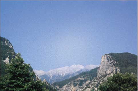 Una panoramica sul Monte Olimpo.