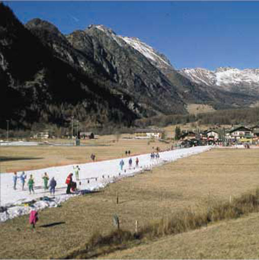 La pista di fondo di Brusson, sempre praticabile grazie all'innevamento programmato.