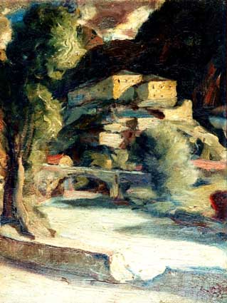 I. Mus, Forte di Bard, dipinto ad olio, 1933.