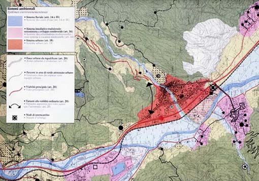 Una tavola del PTP relativa al comune di Verrès.