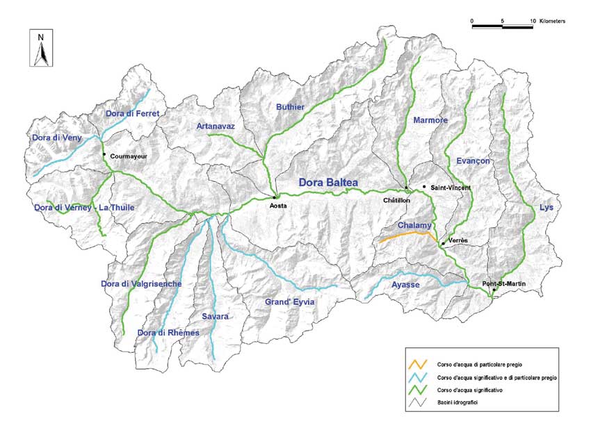 Corsi d'acqua significativie di particolare pregio.