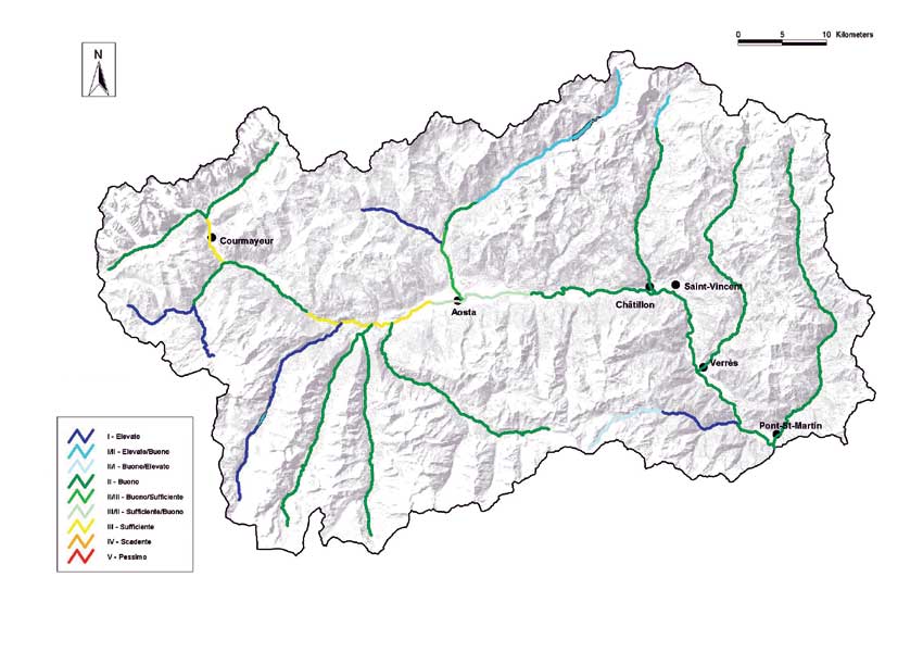 Rappresentazione cartografica dei dati riclassificati dell'IBE 2003.