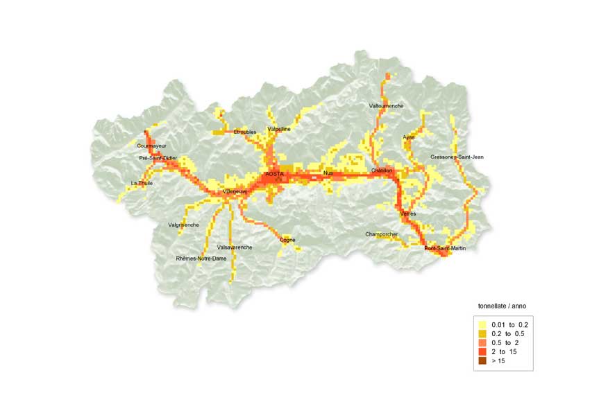 Figura 2, stima delle quantità totali annuali di COVNM emesse nel 2004 riferite 