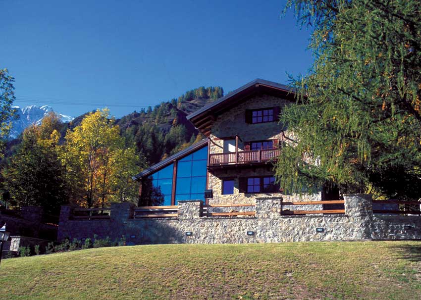 Villa Cameron a Courmayeur, sede della Fondazione Montagna Sicura, una delle isole polifunzionali del progetto VINCES.