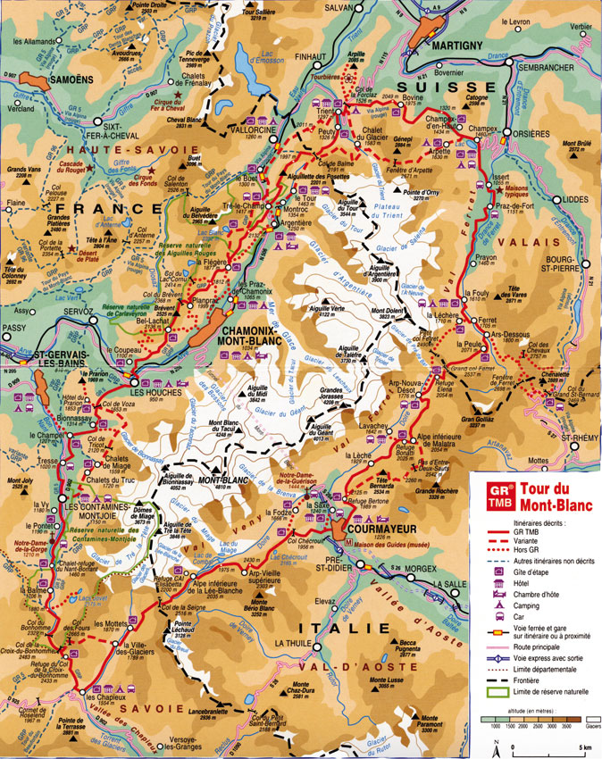 La cartina con il tracciato dell’itinerario.