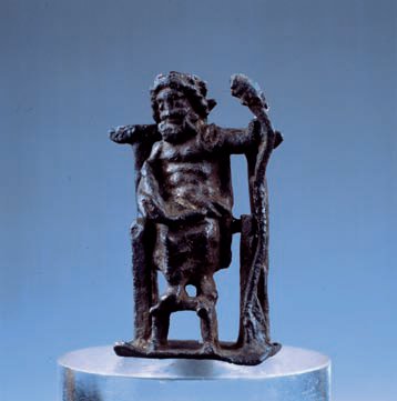 Bronzetto miniaturistico di Giove in trono.