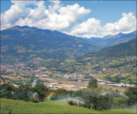 Vue panoramique sur Aoste et ses alentours.