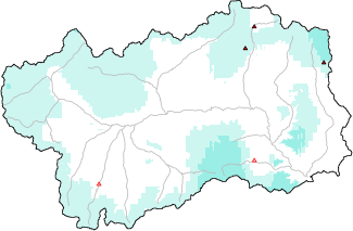 New snow in the last 72h + Modello 1 AINEVA (MOD1) data