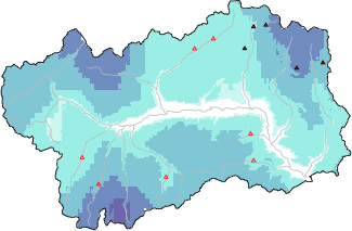 New snow in the last 24h + Modello 1 AINEVA (MOD1) data
