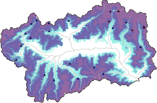 Hauter de neige + données de station automatiques (AWS) + données Modello 1 AINEVA (MOD1) au-dessus de 2000 m