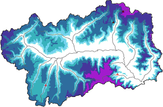 Neige fraîche dans les dernières 72h + données Modello 1 AINEVA (MOD1)