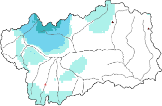 New snow in the last 72h + Modello 1 AINEVA (MOD1) data