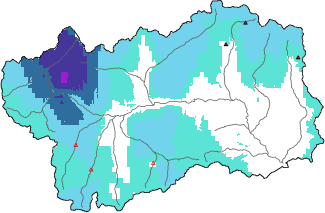New snow in the last 24h + Modello 1 AINEVA (MOD1) data
