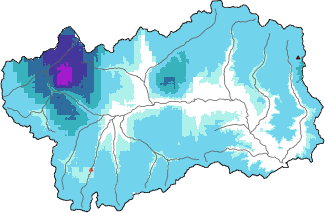 New snow in the last 72h + Modello 1 AINEVA (MOD1) data