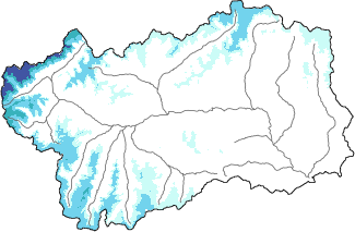 Neige fraîche dans les dernières 72h + données Modello 1 AINEVA (MOD1)