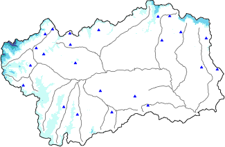 Hauter de neige + données de station automatiques (AWS) + données Modello 1 AINEVA (MOD1) au-dessus de 2000 m