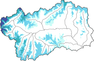 Neige fraîche dans les dernières 72h + données Modello 1 AINEVA (MOD1)