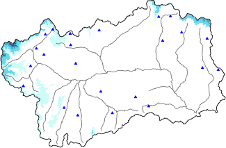 Snow depth + automatic weather station data (AWS) + Modello 1 AINEVA (MOD1) data above 2000 m