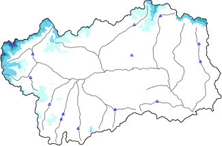 Hauter de neige + données de station automatiques (AWS) + données Modello 1 AINEVA (MOD1) au-dessous de 2000 m