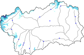 Hauter de neige + données de station automatiques (AWS) + données Modello 1 AINEVA (MOD1) au-dessous de 2000 m