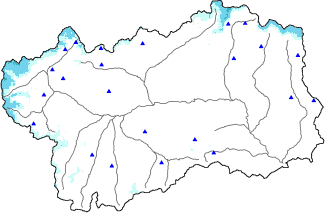 Hauter de neige + données de station automatiques (AWS) + données Modello 1 AINEVA (MOD1) au-dessus de 2000 m