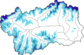 Neige fraîche dans les dernières 72h + données Modello 1 AINEVA (MOD1)