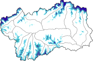 Neige fraîche dans les dernières 72h + données Modello 1 AINEVA (MOD1)