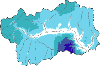 Neige fraîche dans les dernières 72h + données Modello 1 AINEVA (MOD1)