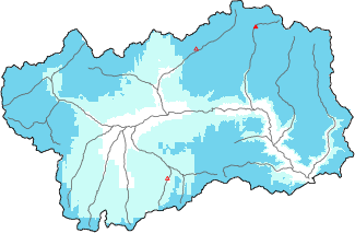 Neige fraîche dans les dernières 72h + données Modello 1 AINEVA (MOD1)
