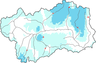 New snow in the last 24h + Modello 1 AINEVA (MOD1) data