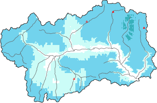 Neige fraîche dans les dernières 72h + données Modello 1 AINEVA (MOD1)