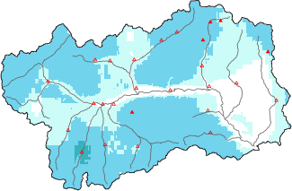 New snow in the last 24h + Modello 1 AINEVA (MOD1) data