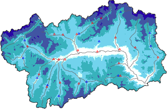 Hauter de neige + données de station automatiques (AWS) + données Modello 1 AINEVA (MOD1) au-dessous de 2000 m