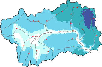 Neige fraîche dans les dernières 24h + données Modello 1 AINEVA (MOD1)