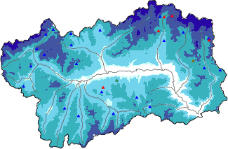 Snow depth + automatic weather station data (AWS) + Modello 1 AINEVA (MOD1) data above 2000 m