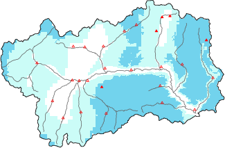 New snow in the last 24h + Modello 1 AINEVA (MOD1) data