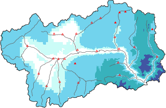 Neige fraîche dans les dernières 24h + données Modello 1 AINEVA (MOD1)