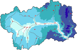 New snow in the last 72h + Modello 1 AINEVA (MOD1) data