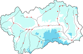 New snow in the last 24h + Modello 1 AINEVA (MOD1) data